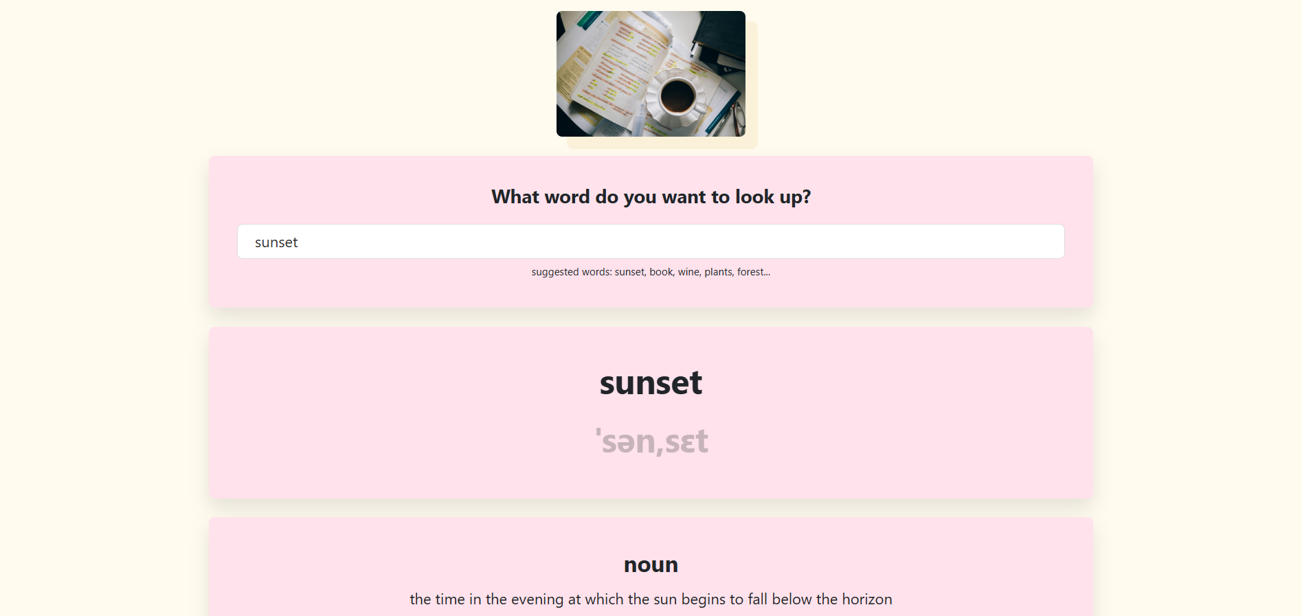 Dictionary project preview